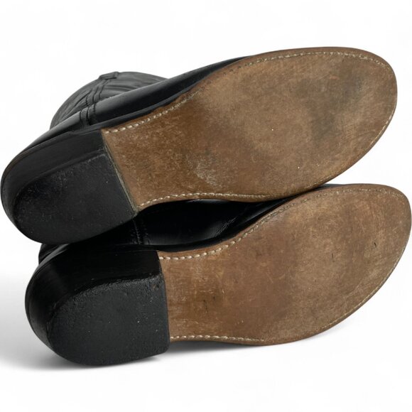 Laredo Black Leather Western Cowboy Cowgirl Boots Women's 10 M - Picture 9 of 10